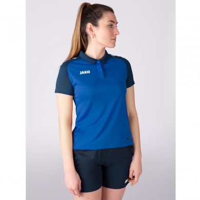 JAKO Sport-Polo Performance (Polyester-Micro-Mesh, atmungsaktiv, schnelltrocknend) royalblau/marine Damen